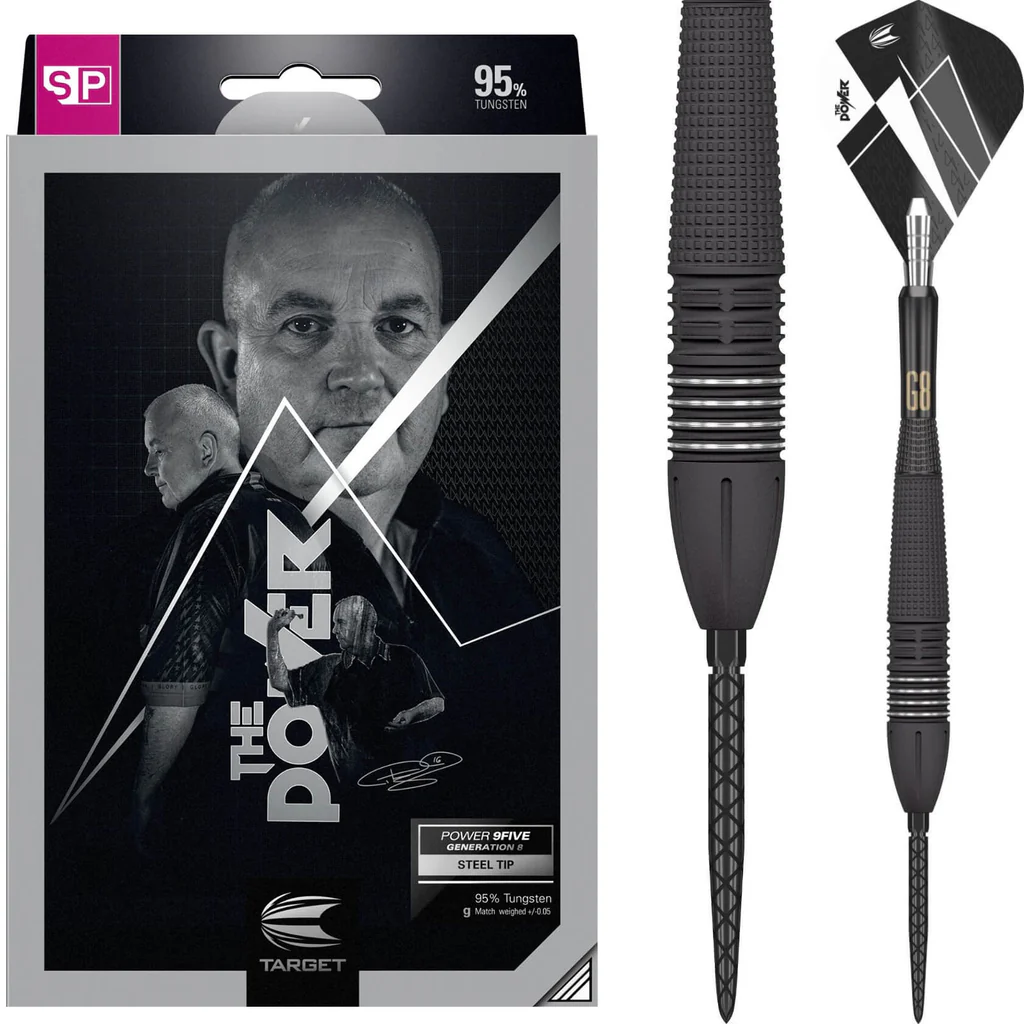 Target Darts Phil Taylor Power 9-Five Gen 8 95% Swiss Point Steel Tip Darts