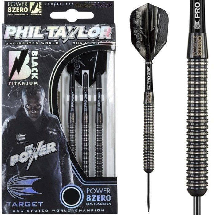 Phil Taylor Power 8ZERO Black Titanium 80% S1 Darts